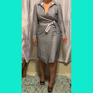 Banana Republic Tie Waist Wrap Midi Dress